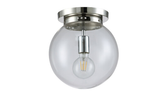 Фото Светильник потолочный Crystal Lux MARIO PL1 D250 NICKEL/TRANSPARENTE