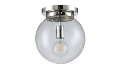 Фото Светильник потолочный Crystal Lux MARIO PL1 D250 NICKEL/TRANSPARENTE