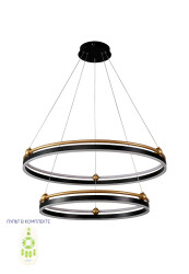 Фото Люстра Crystal Lux FERNANDO SP123W LED D600+800 BLACK/GOLD