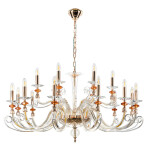 Фото Люстра Crystal Lux CATARINA SP12+6 V2 GOLD/TRANSPARENT-COGNAC