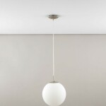 Фото 3 CL941251 Шар 25см Белый+Хром Мат. Подвес