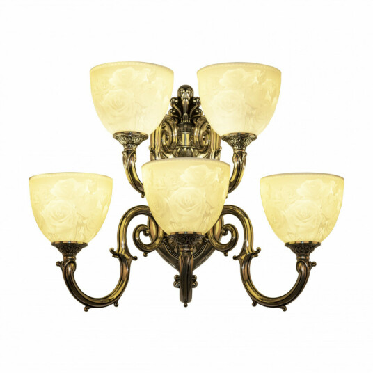 Фото Бра бронзовые с хрусталём 7203B16/3+2/210 NB P1 U Rose