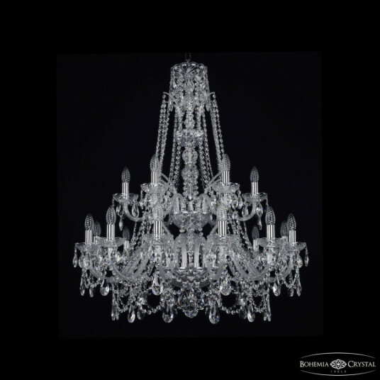 Фото Люстра хрустальная 1411/12+6/300/XL-99/2d Ni