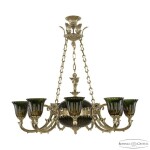 Фото Подвесной светильник бронзовый 72009P/9/250 G P2 U Amber-Green/H-1K Y8 FA10B