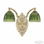 Фото Бра бронзовые с хрусталём 7211B12/2/210 GW P1 D Clear-Green/H-1K