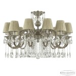 Фото Люстра бронзовая с хрусталём с абажурами 72203/12/300 A Ni ST10