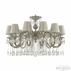 Фото Люстра бронзовая с хрусталём с абажурами 72203/12/300 A Ni ST2