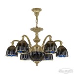 Фото Люстра бронзовая 72209P/6/175 G P1 D Amber-Blue/H-1K