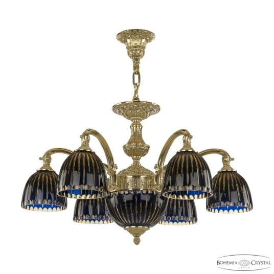 Фото Люстра бронзовая 72209P/6/175 G P1 D Amber-Blue/H-1K