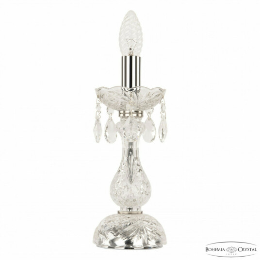 Фото Настольная лампа с хрустальными подвесками 101L/1-27 Ni Bohemia Ivele Crystal