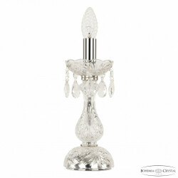 Фото Настольная лампа с хрустальными подвесками 107L/1-27 Ni Bohemia Ivele Crystal